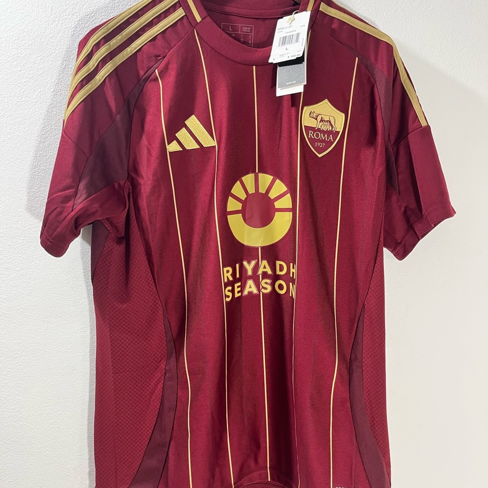 Adidas AS Roma 24/25 Home Jersey Mens L Burgundy IT6058 Soccer NEW